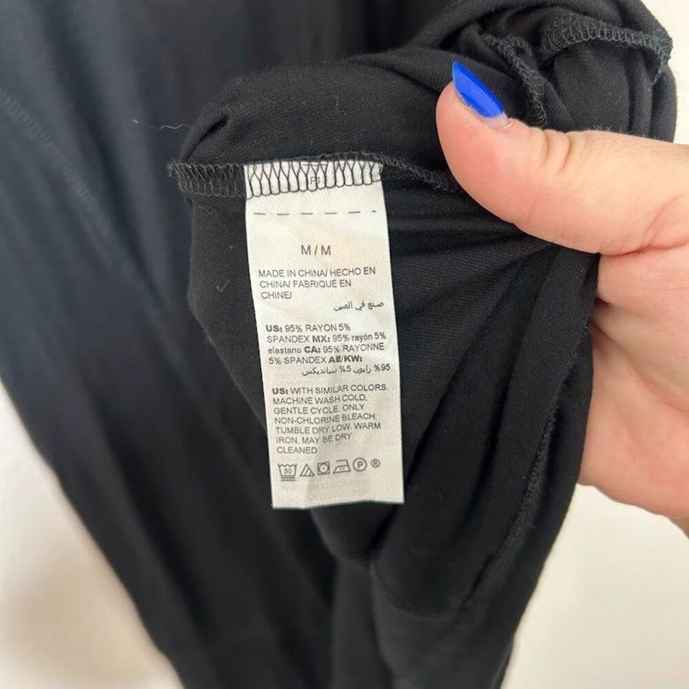 NEW Soma Soft Jersey A Line Short Dress M Black Stretch Comfort Pocket NWT - Picture 6 of 6